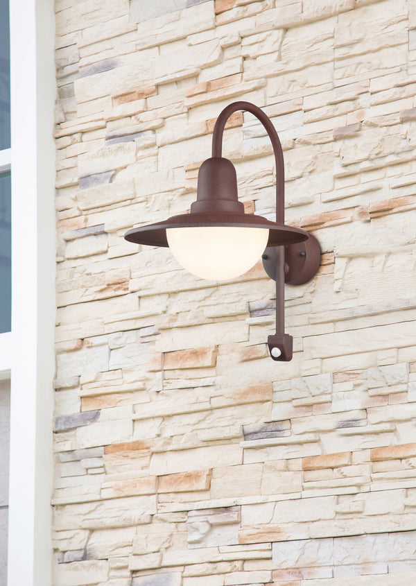 LED-Wandleuchte für den Außenbereich aus rostfarbenem Aluminium prezzo