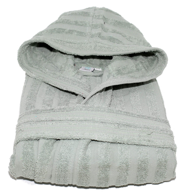 Frottee-Bademantel 100% Baumwolle Sally Lines Salbei acquista