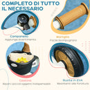 Triciclo per Bambini 70,5x50x58 cm con Seduta Regolabile e Campanello in Metallo Bianco