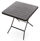 Tavolino Pieghevole da Giardino 78x78x74 cm in Acciaio Taddei Plastik Wood Marrone Scuro