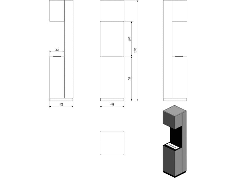 Camino a Bioetanolo da Pavimento 40,8x170 cm Flig Nashville Bianco