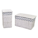 Set 2 Bauli in Vimini 70x42H42cm Ismaele Bianco