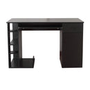 Scrivania da Ufficio Porta PC con Ripiano Tastiera Nera 120x60x74 cm 