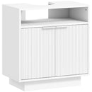 Mobile Sotto Lavabo Bagno 60x33x63 cm Ante Design Canettato in MDF Bianco  
