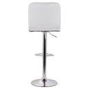 Set 2 Sgabelli 44x38x63/82 cm in Ecopelle con Base Cromata Bianco