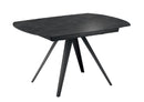 Tavolo Allungabile Kyoto 140 90x140/200x75 cm Top in Ceramica Gambe in Metallo Grigio Scuro       