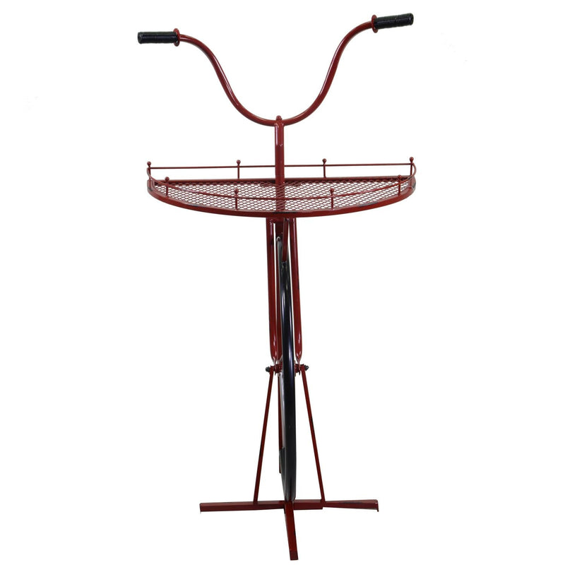 Mensola d’Arredo a Forma di Bicicletta 64x33/38xh81/115 cm in Metallo Rosso
