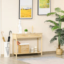 Consolle Ingresso 2 Cassetti 100x30x76 cm in Legno Naturale