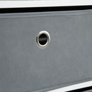 Cassettiera 72x35x62 cm 6 Cassetti in Tessuto Non Tessuto e MDF Bianco e Grigio