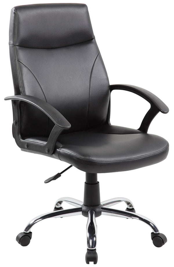 sconto Chefsessel aus schwarzem Tosini Richmond Kunstleder