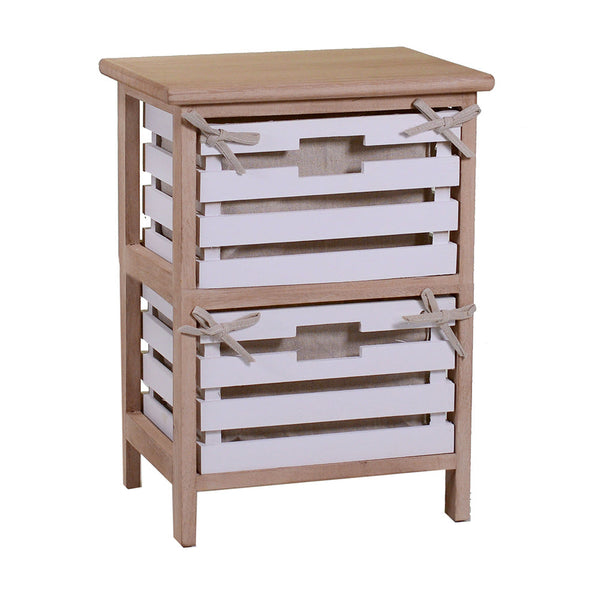 Kommode 2 Holzschubladen 35x27x47cm Adami Arianna Natur und Weiß prezzo