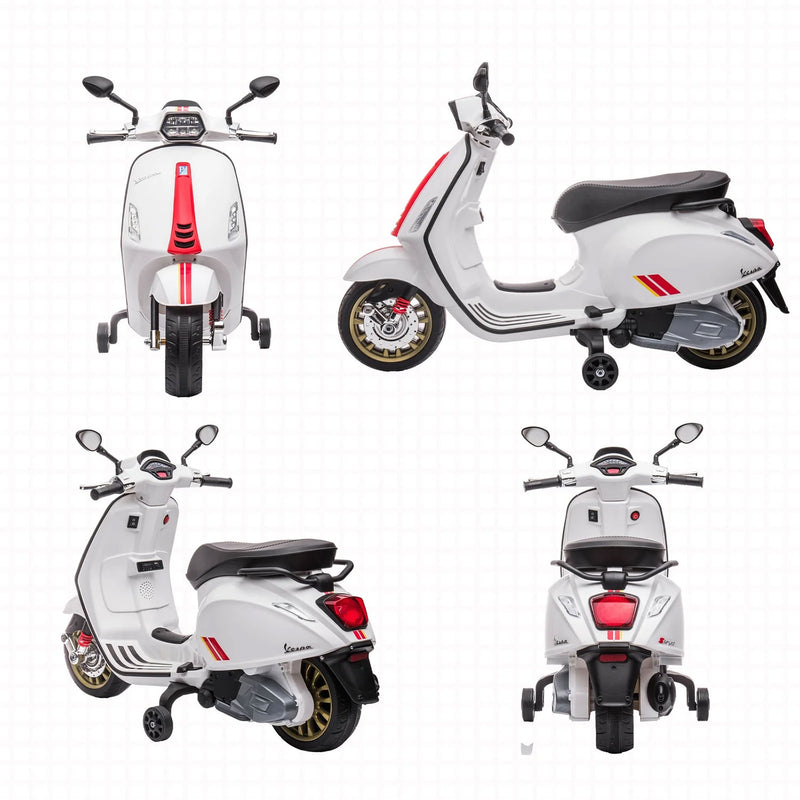 Scooter Elettrico per Bambini Licenza Ufficiale Piaggio Vespa 12V 4,5Ah Bianco       
