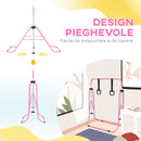 Sbarra per Ginnastica Artistica per Bambini Altezza Regolabile 88-128 cm 2 Anelli Rosa  