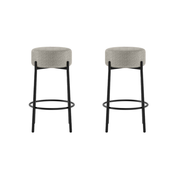 online Set 2 Sgabelli Syd 41x41x67 cm in Tessuto Grigio Chiaro