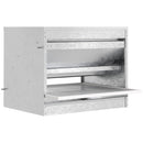 Mangiatoia per Galline 51x38x40,5 cm in Metallo Zincato e Acciaio Inossidabile Argento