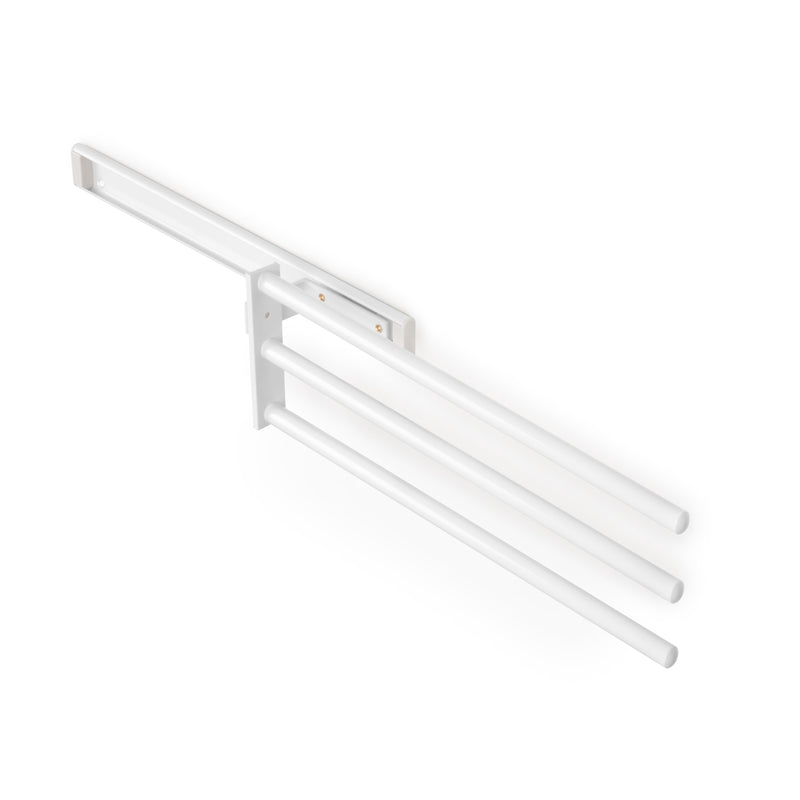 Porta Asciugamani Estraibile Descrizione 3 Bracci Verniciato Bianco Alluminio Emuca