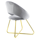 Poltrona Imbottita 66x65x68 cm in Tessuto Effetto Velluto Grigio