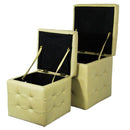Set 2 Pouf Contenitore in Similpelle Biscube Luxury Crema