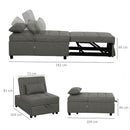 Poltrona Letto Clic Clac 4 in 1 Convertibile in Chaise Longue e Poggiapiedi Grigio  