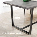 Tavolo Rettangolare 180x90x75 cm Max 8 Persone in MDF e Acciaio Grigio e Nero