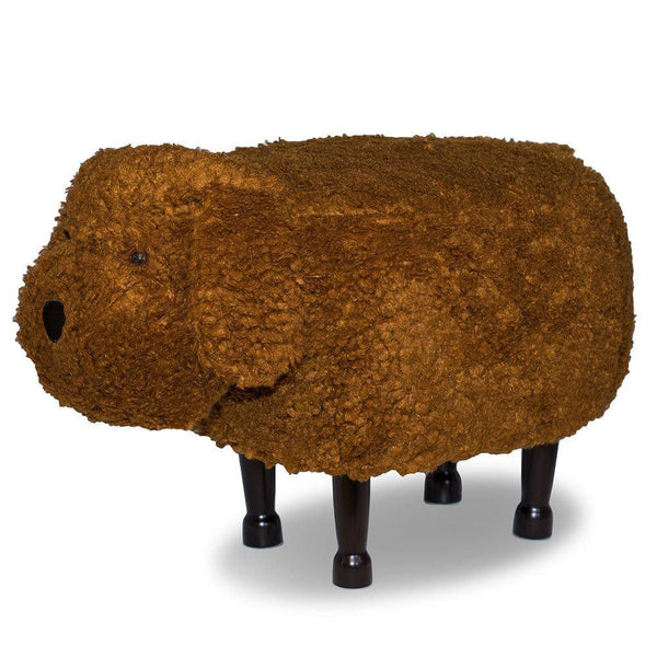 prezzo Hocker Pouf Fußstütze für Kinder 67 x 35 x 41 cm Braun Pudel Hund Divina Home