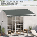 Telo di Ricambio per Tenda a Bracci Retrattile 4x2,5 m in Poliestere Anti UV Grigio  