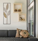 Pannello e Legno Foglie 30,5x1,90x91 cm in Ferro e MDF Oro e Argento