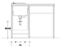 Lavatoio e Coprilavatrice 109x60x89cm Asse in Termoplastico Montegrappa Edilla Bianco Sinistro con Cesto