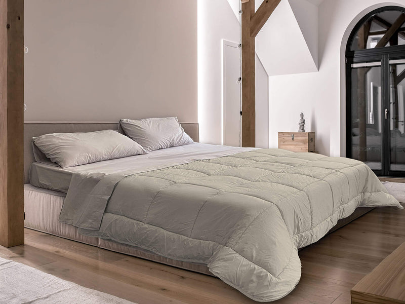 Trapunta Invernale in Microfibra 300gr Double Face Beige\/Panna Varie Misure