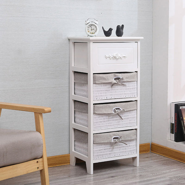 Kommode mit 4 Schubladen aus Massivholz 40x30x88 cm Fumer Carol White sconto