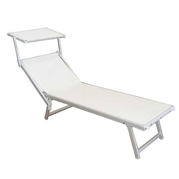 prezzo Garten-Sonnenliege aus Aluminium mit elfenbeinfarbenem Vorghini Mare-Dach