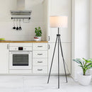 Lampada da Terra Tripode in Metallo con Paralume H152 cm E27  Nero e Bianco