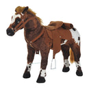 Cavallo a Dondolo per Bambini Realistico 85x28x60 cm in Peluche e Metallo Marrone      
