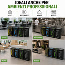Set 4 Pattumiere per Raccolta Differenziata 37,5x36x53,5 cm Bidone da 50 Litri in Plastica Nero      