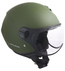 Casco Jet per Scooter Visiera Sagomata CGM Florence 107A Verde Opaco