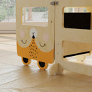 Torre Montessoriana per Bambini 2-5 Anni 57x39x93 cm con Lavagna e Tavolino Color Legno      