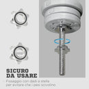 Bilanciere da Squat Ø2,5x170 cm per Pesi da Ø2.5 cm da 100kg max in Acciaio Argento