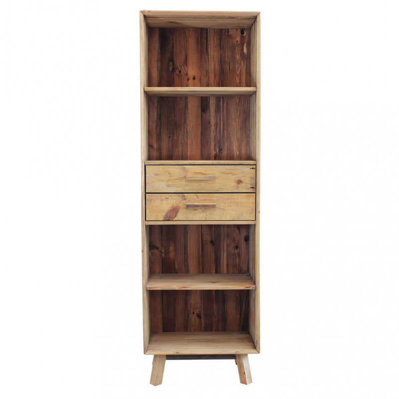 Libreria Collin 60x40x190 h cm in Pino riciclato Marrone