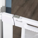 Cancellino per Cani Regolabile 75-82x76 cm con Chiusura Automatica in Acciaio e ABS Bianco      