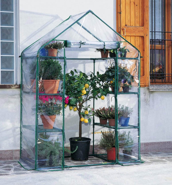 Stahlgarten-Gewächshaus 8 Regale mit grüner Hibiskus-Rama-Abdeckung sconto