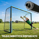 Porta da Calcio 3x1,2x2 m con Rete e Imbottitura in EPE Giallo      
