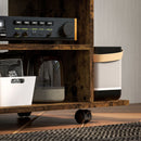 Mobile Porta TV Moderno 80x40x40 cm con Ruote e Freni Rivestimento in Melamina Marrone Rustico  