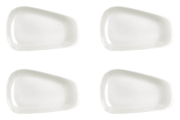 sconto Set 4 Trapezteller 28,5x18x2 cm in Allluminic Porcelain Kaleidos Aluxina Bianchi