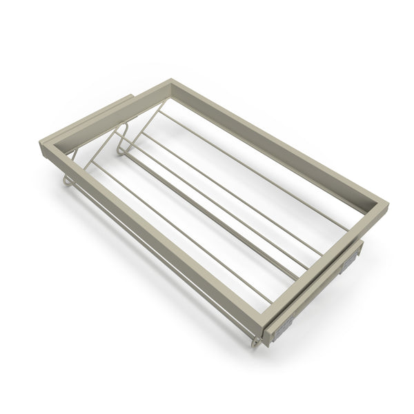 sconto Kit Cassetto Portascarpe e Telaio per Armadio 800 mm in Alluminio e Plastica Emuca Grigio Pietra