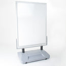 Espositore Pubblicitario Bifacciale con Ruote 100x140 cm in Alluminio da Esterno Antivento Silver