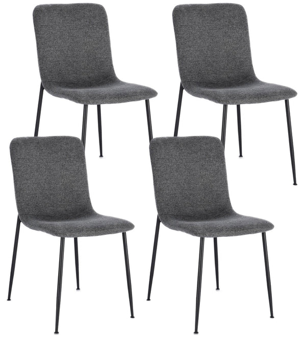 Set 4 Sedie 44x56x81 cm Rinas in Tessuto Grigio Scuro prezzo