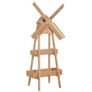 Fioriera da Giardino con Mulino 80x44x154 cm in Legno Naturale