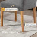 Set 2 Sedie da Pranzo Imbottite con Schienale Alto 50x62x96 cm Grigio Scuro   