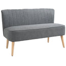 Divano 2 Posti 117x56,5x77 cm in Tessuto Grigio Chiaro