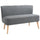 2-Sitzer-Sofa 117 x 56,5 x 77 cm in hellgrauem Stoff